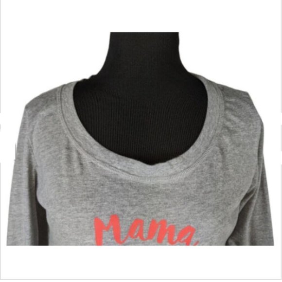 Wondershop by Target Tee Sz S Gray Mama Bear Buffalo Plaid Long Sleeve Sleep PJs - Picture 2 of 5